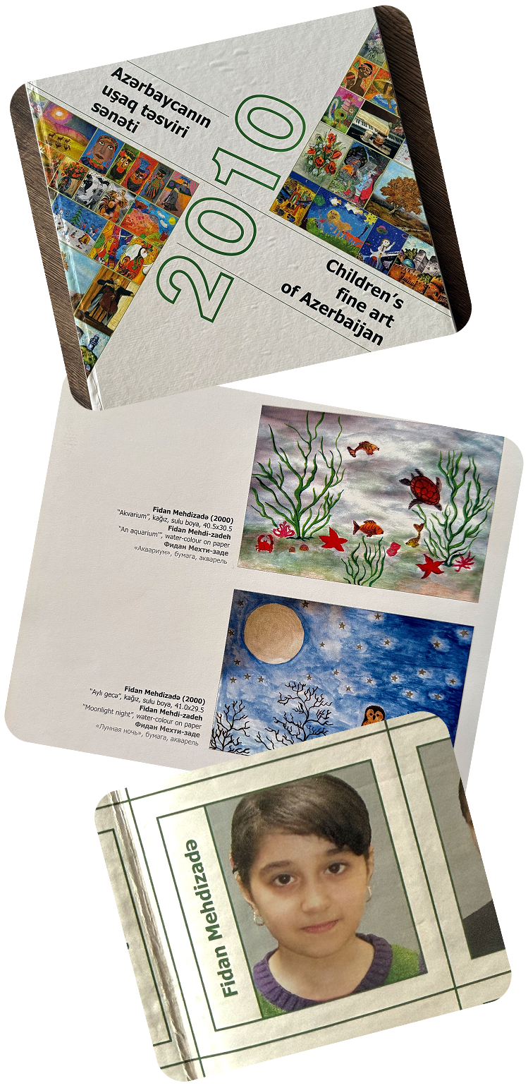 Fidan's work published in the Children's fine art of Azerbaijan 2010 catalogue